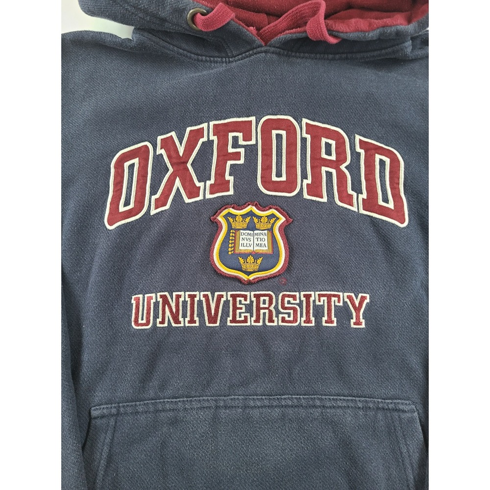 Oxford University Hoodie Mens 2XL Blue Fleece Lined Embroidered Crest Pullover